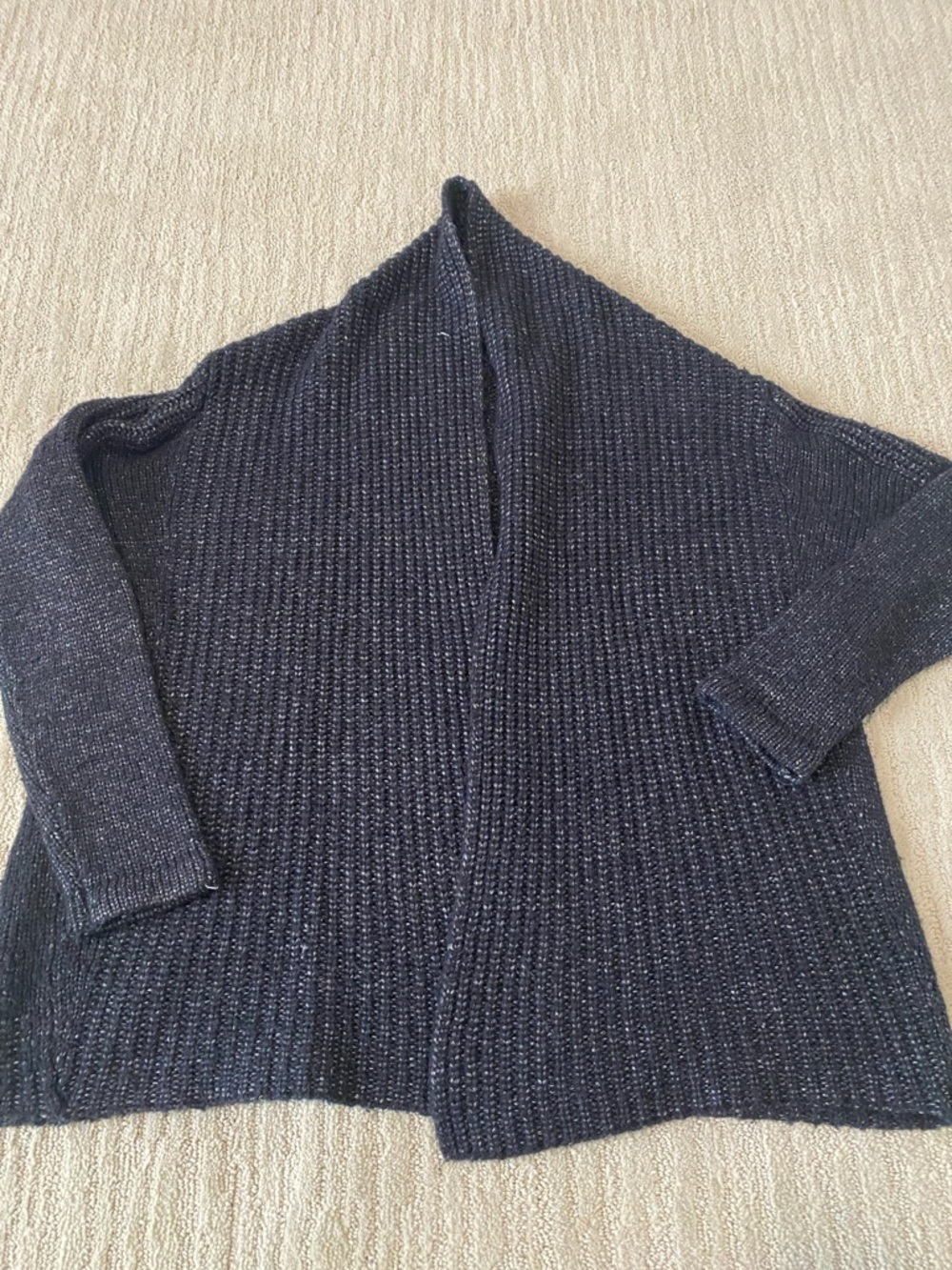 GAP Navy Open-Front Ribbed Cardigan